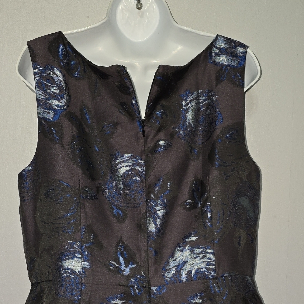 Talbots Black and Blue Floral Midi Dress - Picture 6 of 12